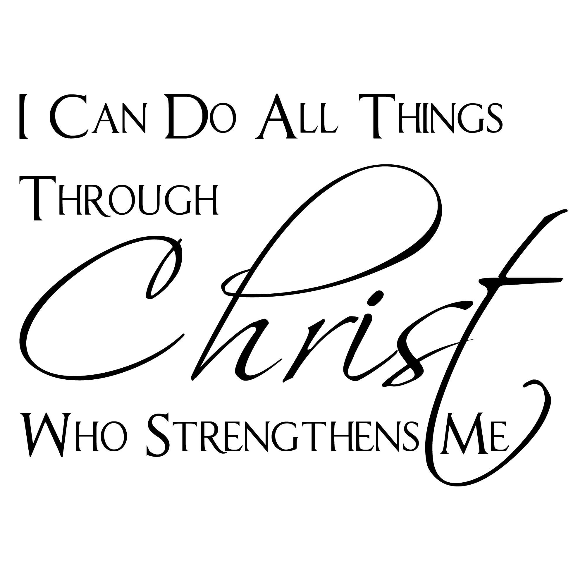 Christ Bible Verse Decal - Philippians 4:13 Wall Art for Kids Room & Nursery Decor