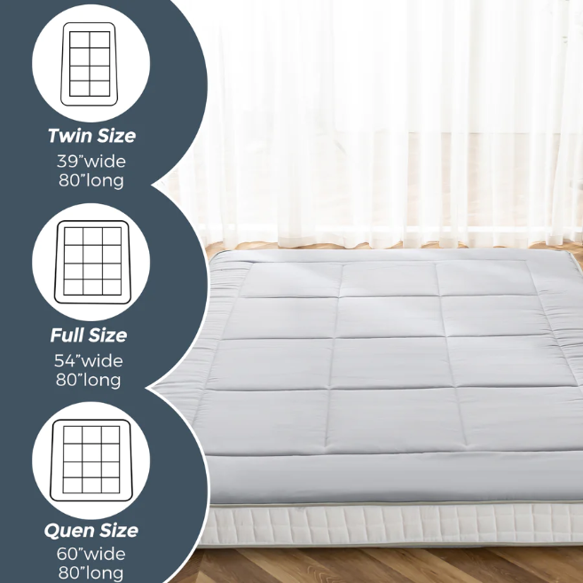 MAXYOYO Japanese Floor Mattress - Extra Thick Padded Tatami Mat for Sleeping & Lounging, Grey Style | Perfect for Guest Beds, Meditation, Yoga & Small Space Living