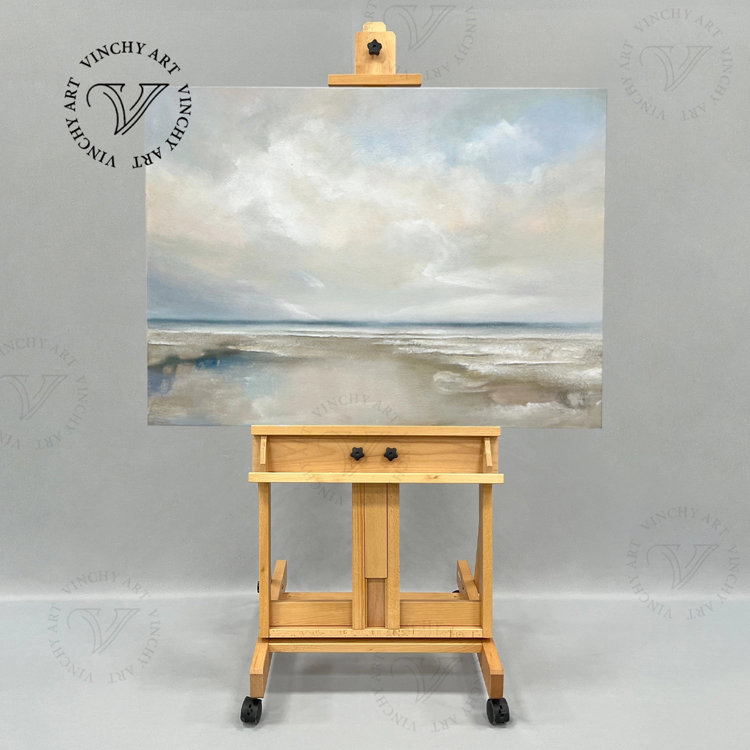 Custom Size Ocean and Sky Painting Wall Art - Handmade Canvas Print #OS175 for Living Room, Bedroom, or Office Decor