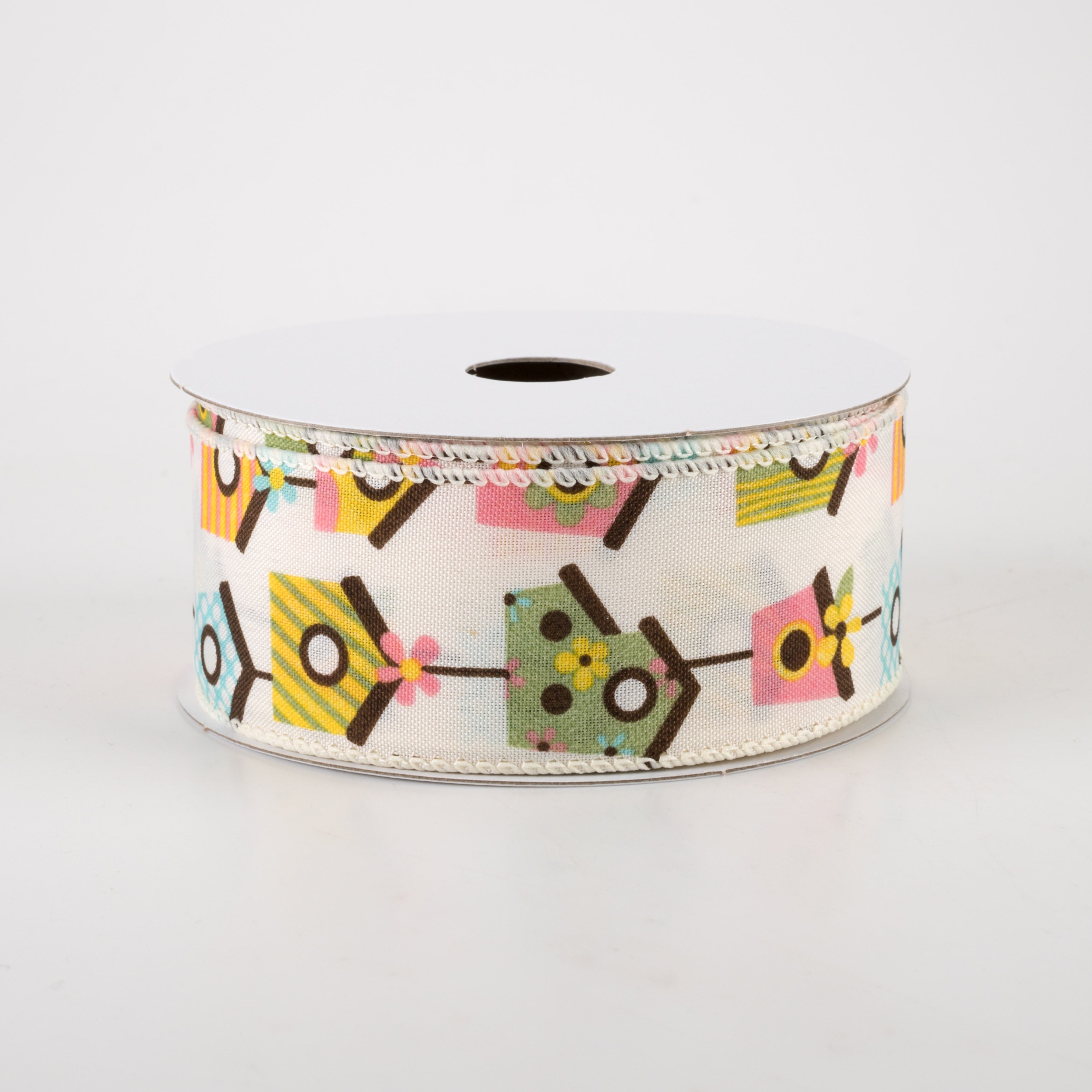 1.5 Inch Linen Vintage Birdhouse Ribbon - Ivory (10 Yards) | Perfect for DIY Crafts, Gift Wrapping, and Home Decor