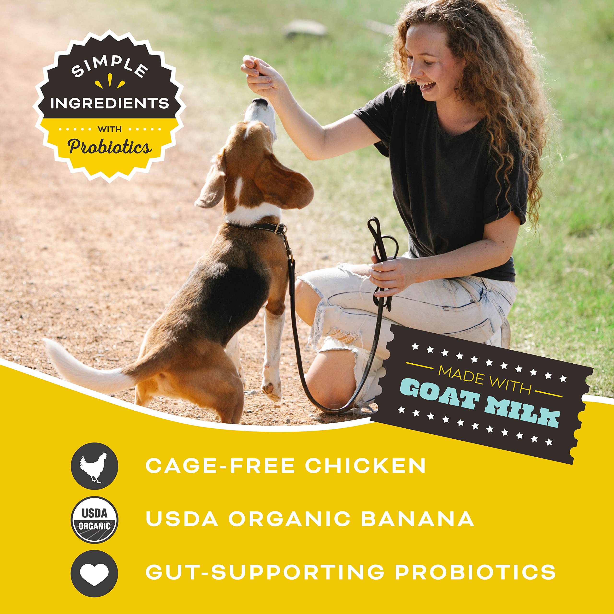 **Primal Freeze Dried Dog Treats - Chicken & Banana with Goat Milk | Grain-Free, Probiotic Training Treats for Small & Large Dogs | 2 oz | Healthy Dog Snacks for Obedience Training, Hiking, Travel & Daily Rewards | Perfect for Active Dogs & Pet Lovers**