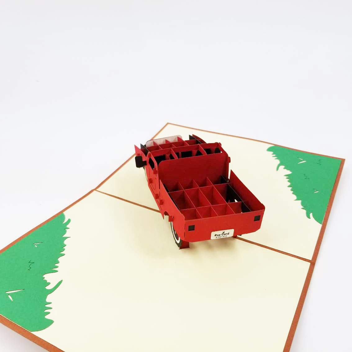 Red Truck Pop Up Greeting Card - Birthday, Thank You, Love, Graduation, Anniversary & Romantic Cards for Men & Women | Perfect for Special Occasions & Thoughtful Gifts