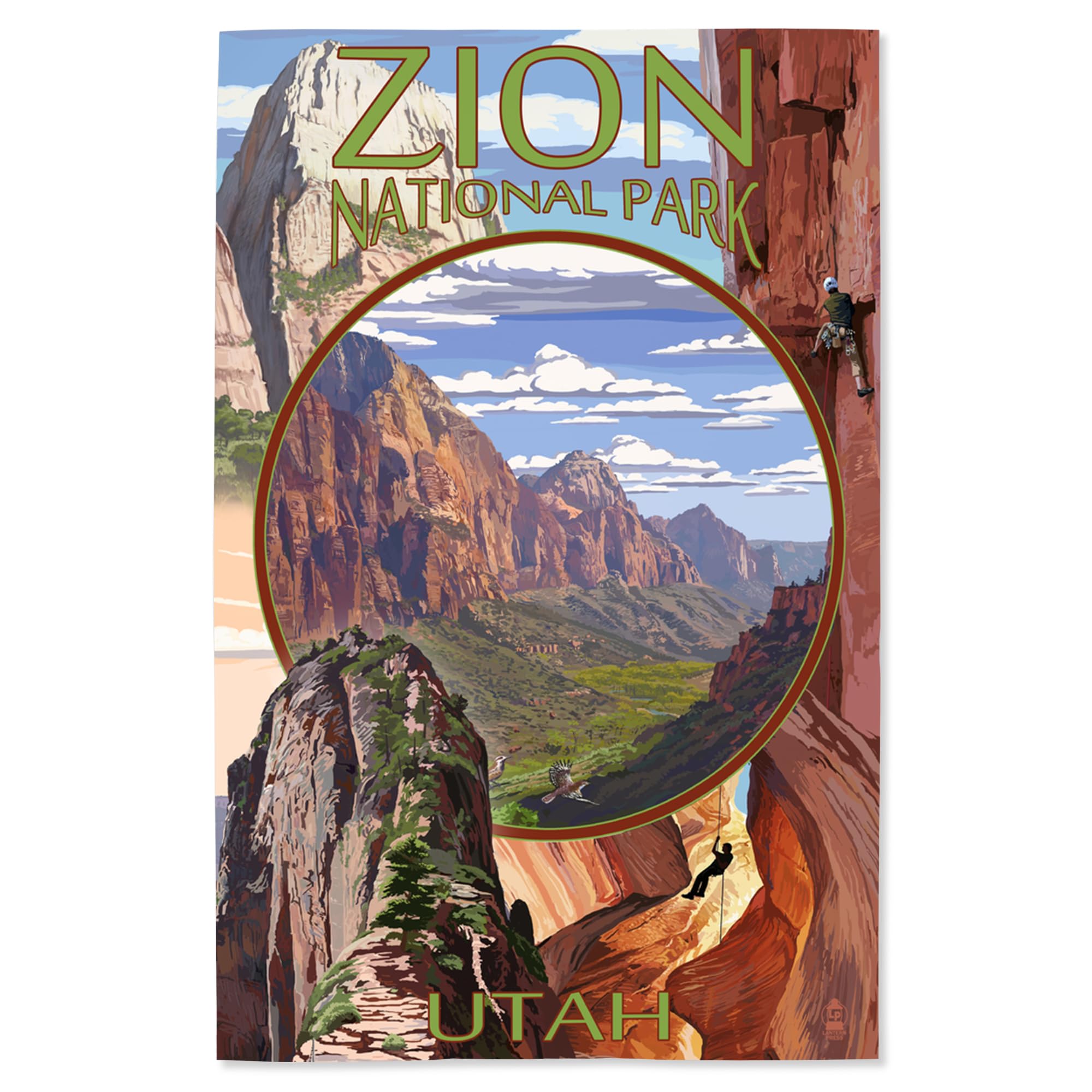 Lantern Press 16x24 Inch Giclee Print - Zion National Park Utah Landscape Art - Premium Wall Decor for Living Room, Bedroom & Office