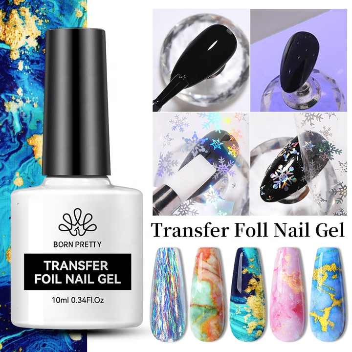 Born Pretty Foil Transfer Gel for Nail Art - Easy Metallic Foil Application for DIY Manicures & Professional Salon Use