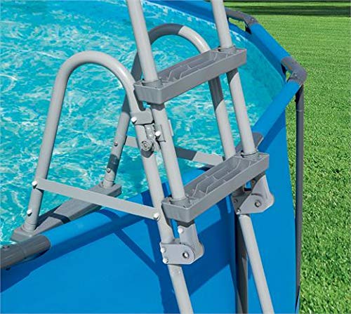 Bestway 48 Inch Above Ground Pool Ladder - Heavy Duty Steel Frame with Non-Slip Steps for Safe Entry & Exit | Perfect for Inflatable & Metal Frame Swimming Pools | Backyard, Summer Fun, Family Use
