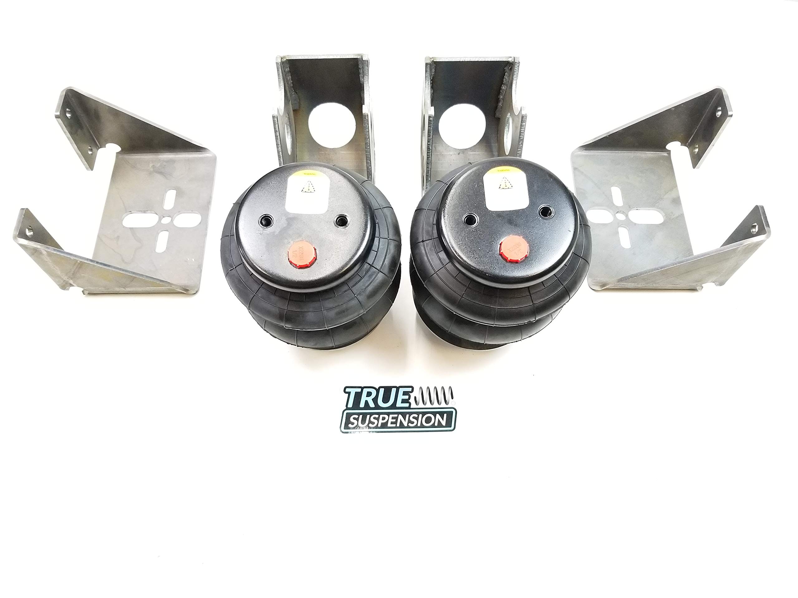 Universal Rear Air Ride Suspension Weld-on Axle Brackets with 2600 Series Air Springs Kit - Low Drop for 4 Link Setup - Perfect for Custom Truck and SUV Suspension Upgrades