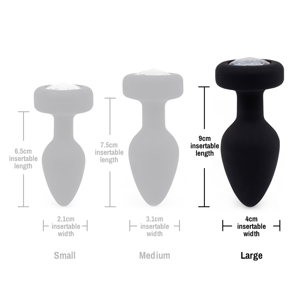 Remote Control Vibrating Jewel Butt Plug - Large Size for Women & Men, Rechargeable & Waterproof Anal Toy for Couples Play, BDSM, Solo Pleasure & Sensual Exploration