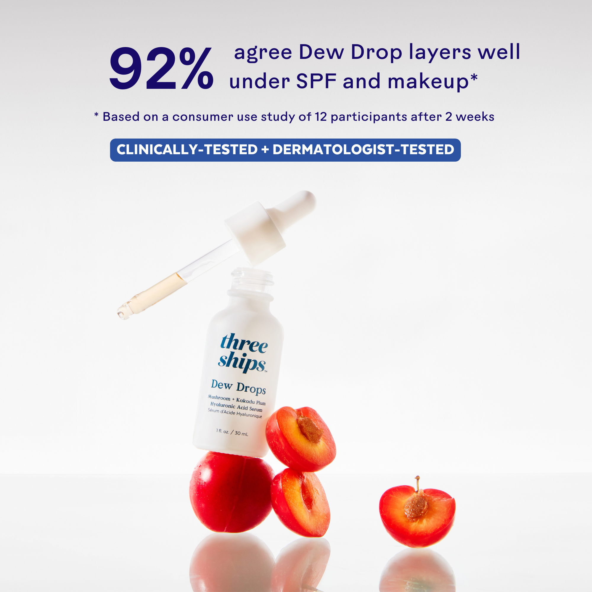 Dew Drops Mushroom + Kakadu Plum Hyaluronic Acid Serum for Face - Hydrating Anti-Aging Skincare Treatment for Dry Skin - Perfect for Night Routine & Daily Moisturizing