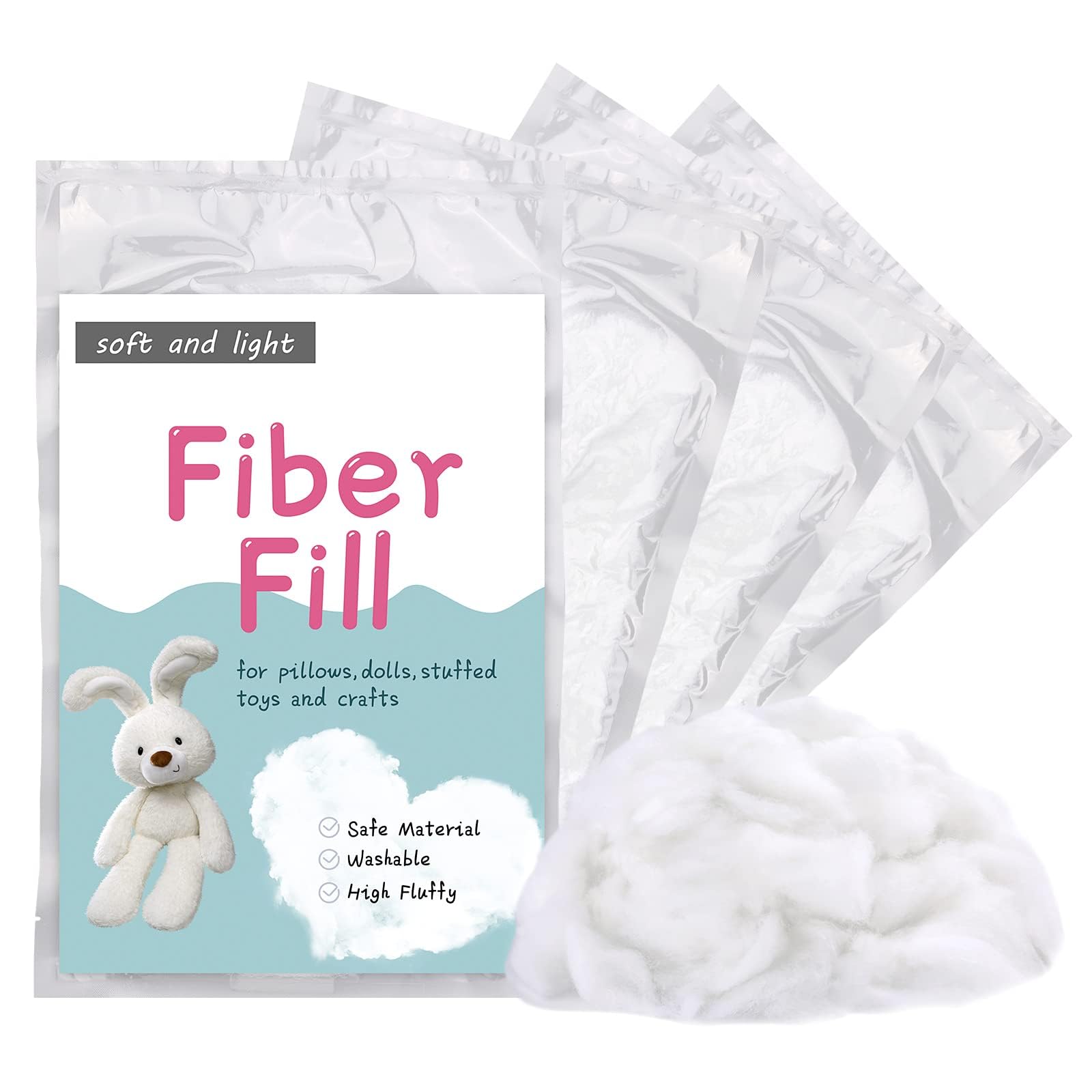 LOKUNN High Resilience Pillow Fill - 500g Premium Polyester Fiber Stuffing for Pillows, Stuffed Animals & DIY Crafts - Perfect for Home Decor, Cushion Refills and Handmade Projects