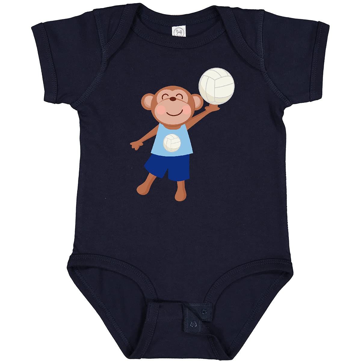 Inktastic Volleyball Player Boys Cute Monkey Baby Bodysuit - Soft Cotton Onesie for Infants & Toddlers - Perfect for Playtime, Sports Events & Casual Outings