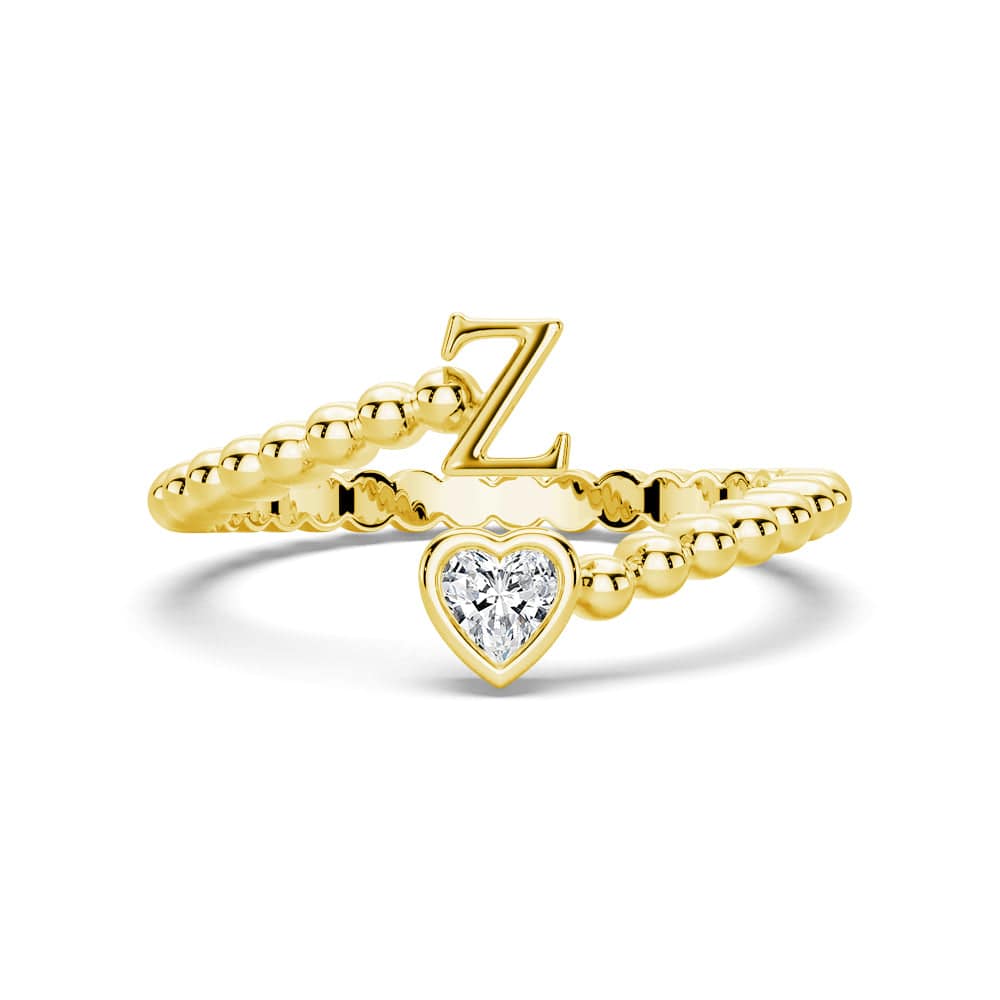 Lab Grown Diamond Personalized Initial Promise Ring for Women - Custom Engraved 14K Gold/White Gold Name Letter Ring - Perfect for Anniversaries, Engagements & Special Occasions