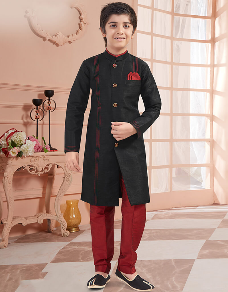 Premium Black Kurta Pajama Set for Men - 100% Bangalore Silk Comfort Wear - Perfect for Festivals, Weddings & Special Occasions