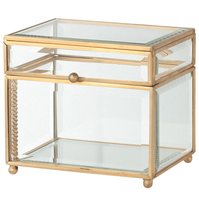 Premium Iron Glass Display Box - Square Medium Size for Jewelry, Collectibles & Home Decor | Perfect for Showcasing Rings, Watches & Keepsakes