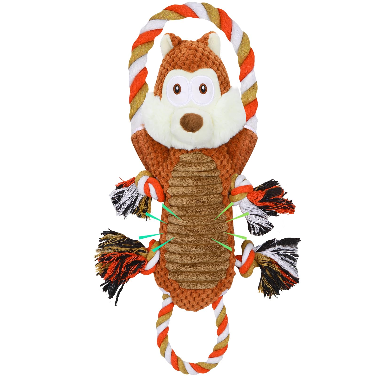 Durable Rope-Infused Squeaky Dog Toys for Large Breeds - Interactive Tug of War Puppy Toy with Plush Cover - Tough Chew Toys for Small, Medium & Big Dogs - Perfect for Playtime, Training & Bonding