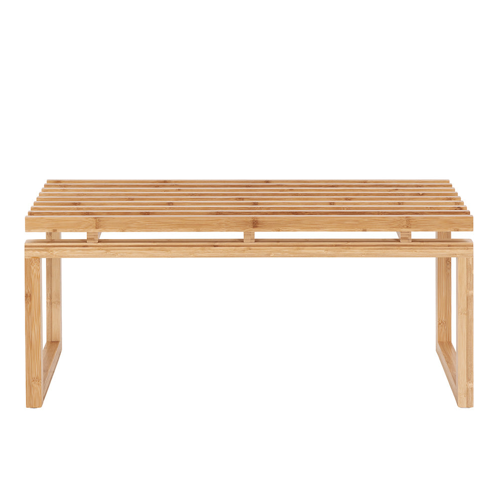 BALI 100cm Natural Wooden Bench - Modern Outdoor Garden Bench for Patio, Backyard, and Porch - Durable & Stylish Seating Solution