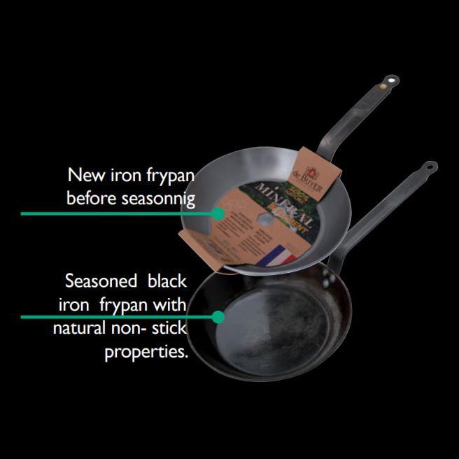DE BUYER Mineral B Carbon Steel Fry Pan - 11 Inch/28cm Professional French Skillet - Perfect for Searing, Frying & Cooking Steak, Eggs & Pancakes