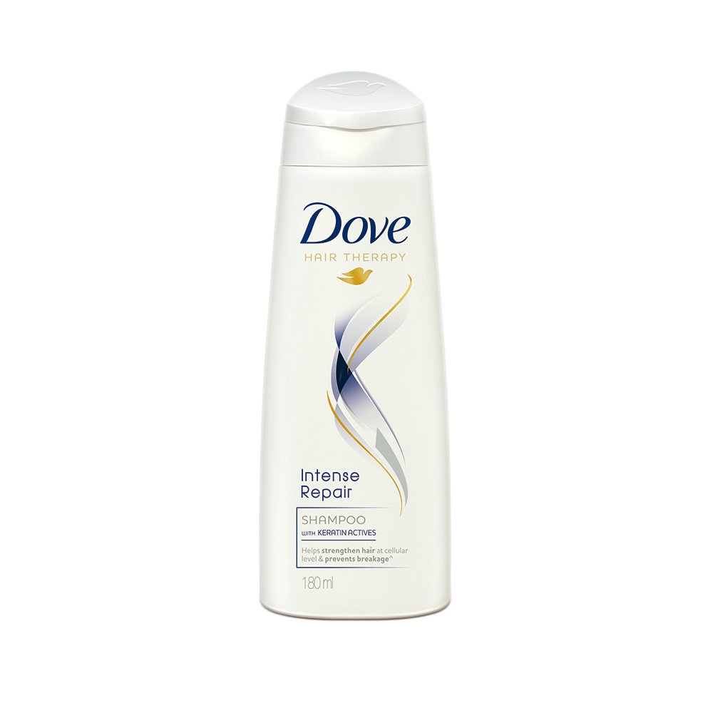 Dove Intense Repair Shampoo for Damaged Hair - Enriched with Fiber Actives to Repair, Smooth & Strengthen Hair - 180 ml Bottle - Perfect for Daily Hair Care & Damaged Hair Treatment