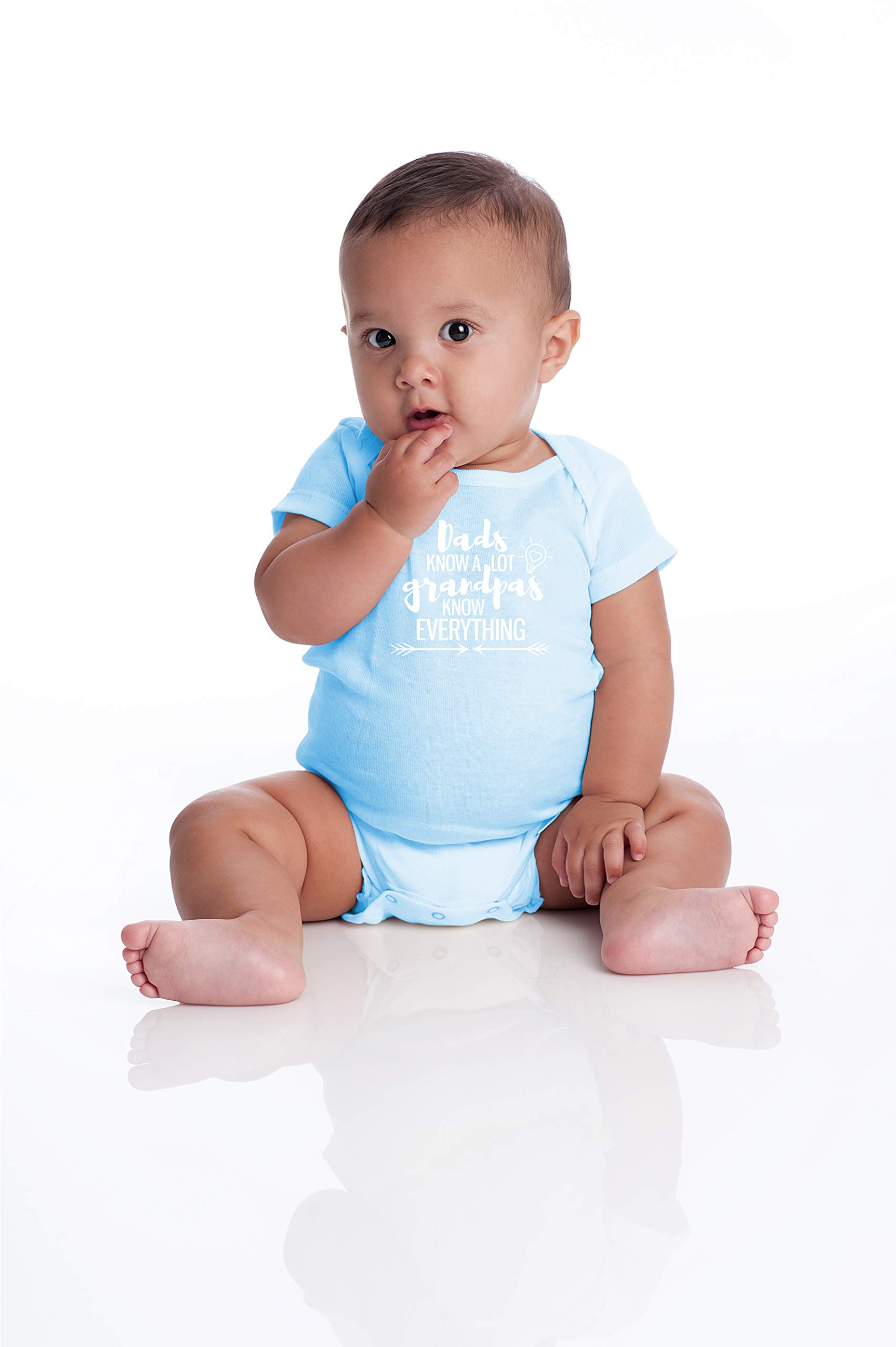 Funny Baby Bodysuit - 'Dads Know A Lot, Grandpas Know Everything' Cute Baby Girl Clothes - Perfect for Family Photos, Grandparents Day & Newborn Gifts