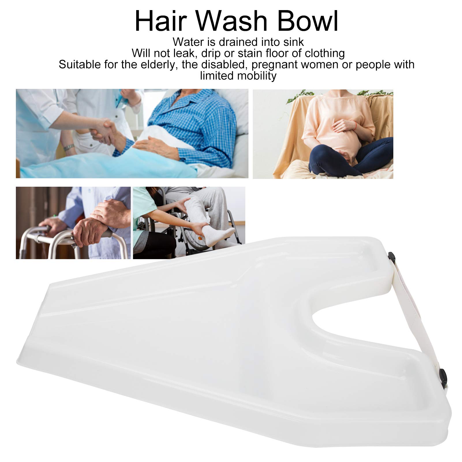 Portable Hair Washing Tray for Salon & Home Use - Ergonomic Shampoo Basin for Elderly, Kids & Bedridden Patients (White) | Perfect for Home Care, Nursing Homes & Hair Salons