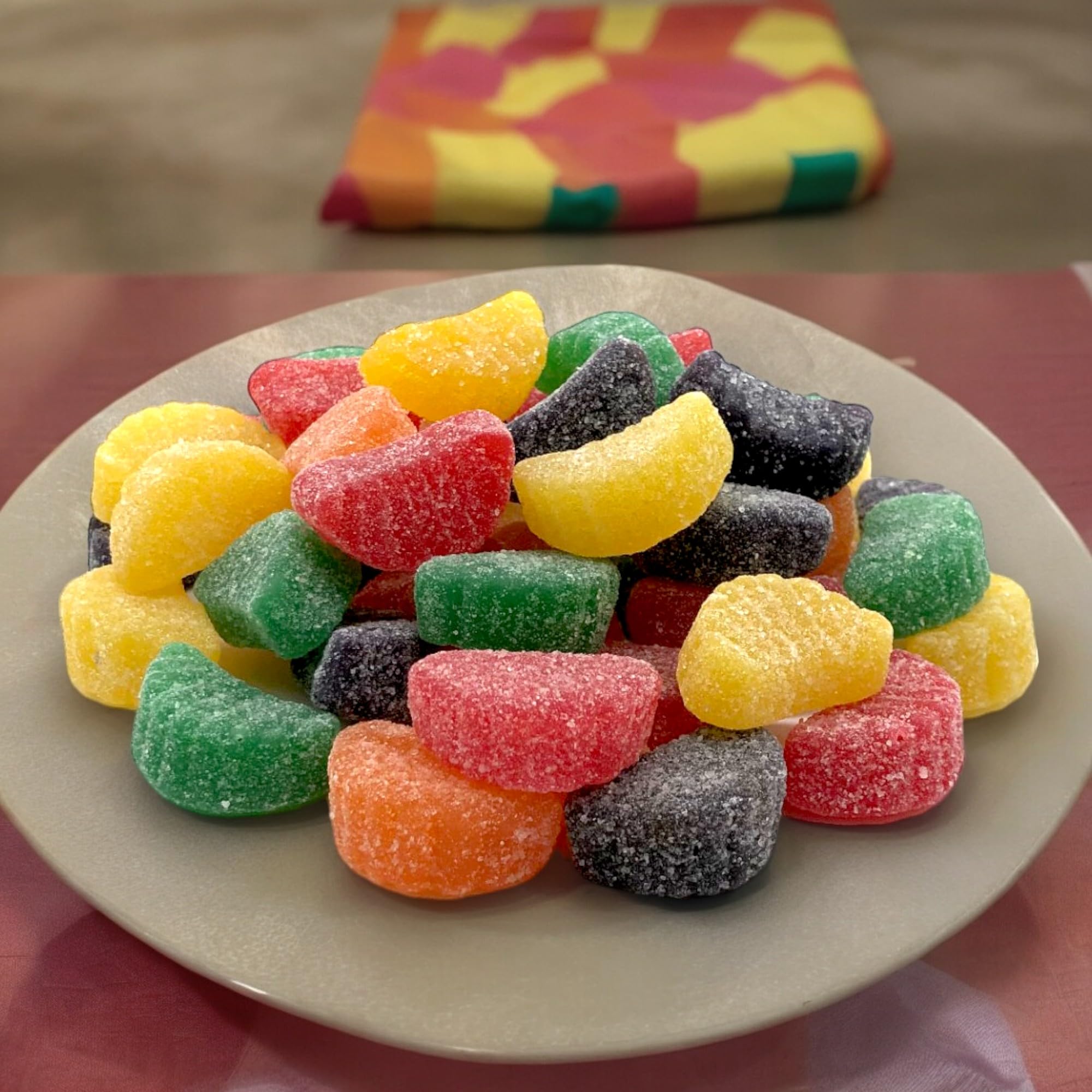 Premium Assorted Fruit Slices Jelly Candy - 1.5 lbs Bag of Delicious Sweet Sugar-Dusted Gummy Candy | Perfect for Snacks, Party Favors, Gift Baskets & Movie Night Treats (24 oz)