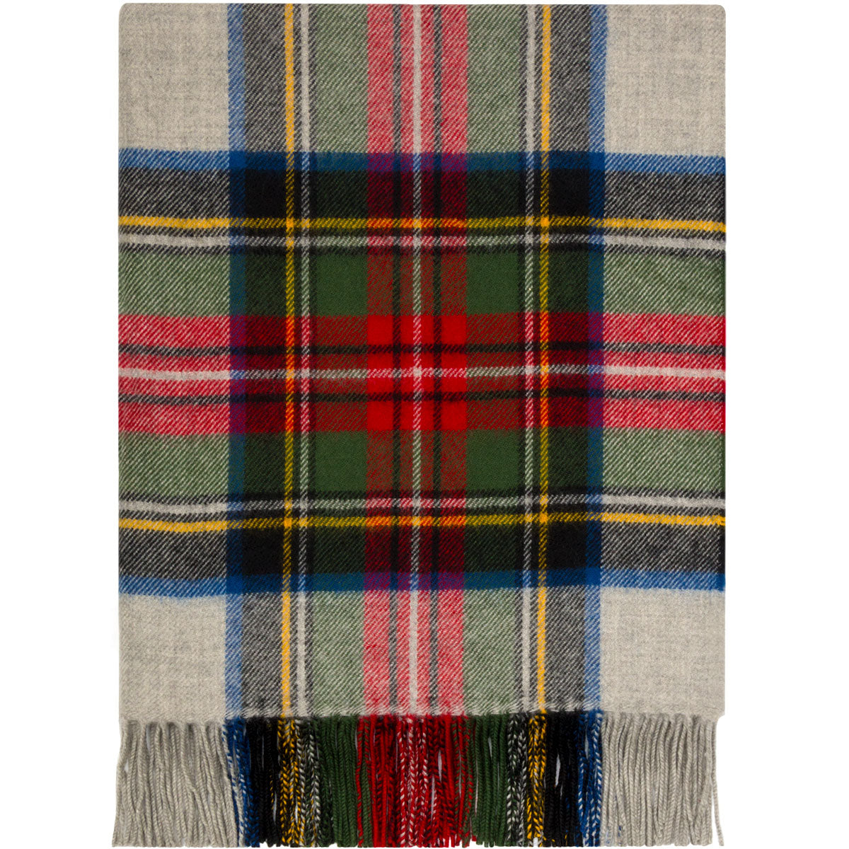 Stewart Silver Dress Tartan Lambswool Blanket - Soft & Warm Plaid Throw for Home, Sofa, and Travel - Perfect for Cozy Nights, Camping & Gifts