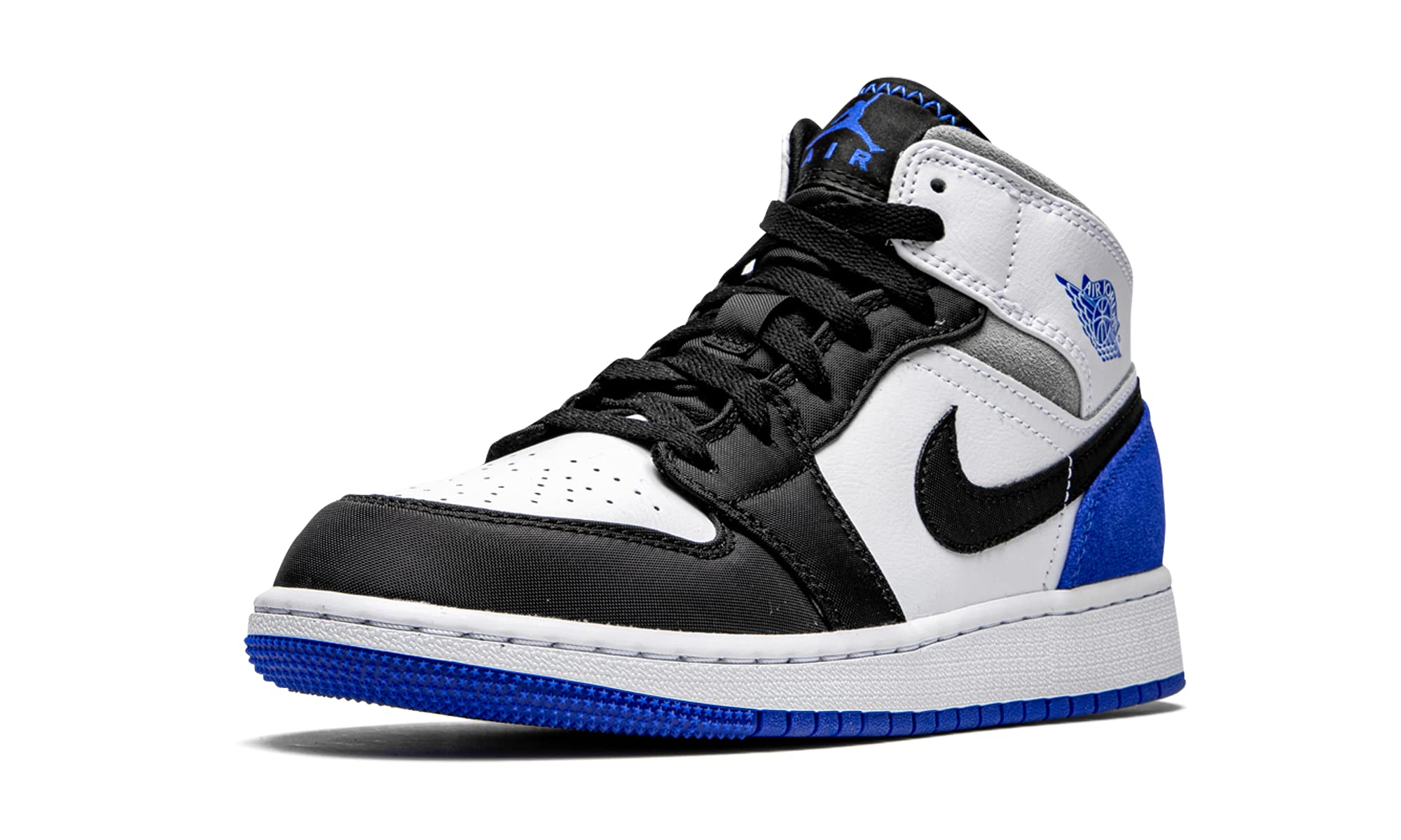 Nike Air Jordan 1 Mid GS Royal White Basketball Shoes for Kids - Size BQ6931-102 | Perfect for School, Sports & Casual Wear