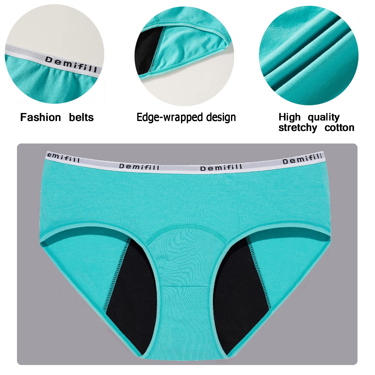 **Demifill Teen Girls Period Panties - Soft & Comfortable First Period Starter Underwear for Juniors - Ideal for School, Sleepovers & Active Days**