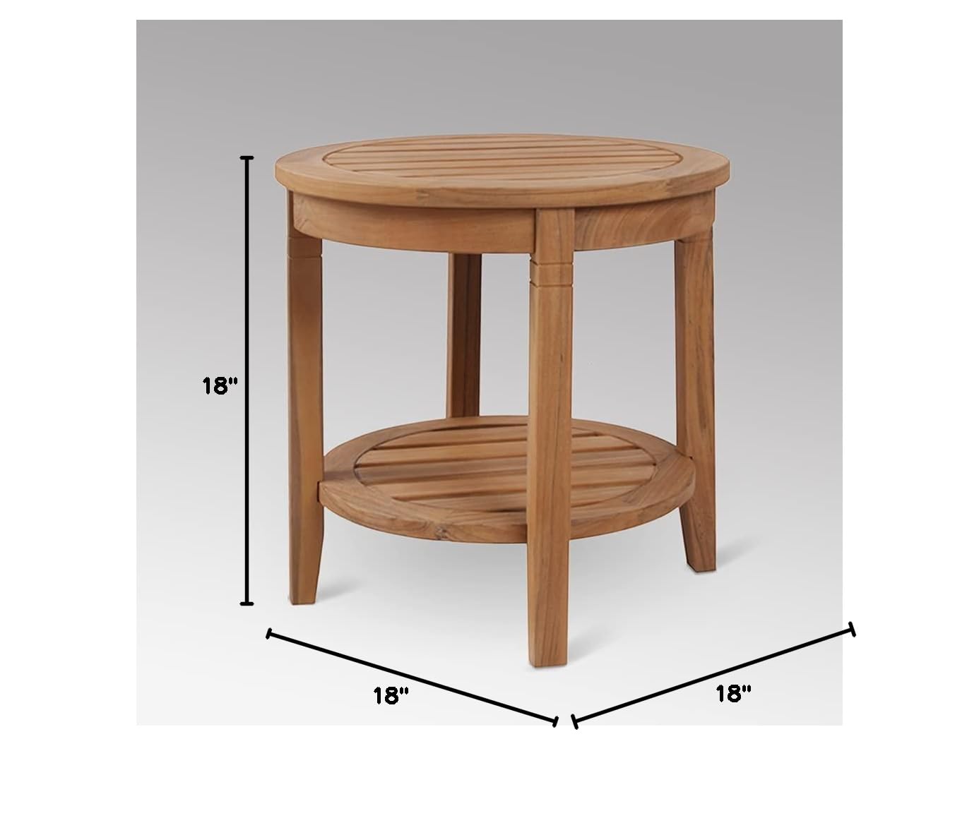 Premium Indonesian Teak Arie Outdoor Round Side Table - Natural Teak Finish - Durable & Weather-Resistant - Perfect for Patio, Garden, Poolside & Deck Decor
