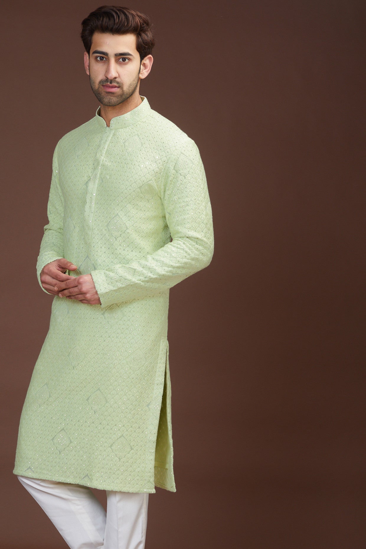 Pastel Embroidered Kurta for Women - Elegant Handcrafted Cotton Tunic Top - Perfect for Festivals, Weddings & Casual Wear