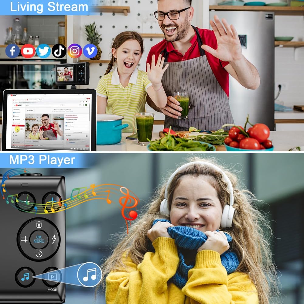 JUFUM 4K Digital Camera for Kids - 64MP Photography Camera with 2.8