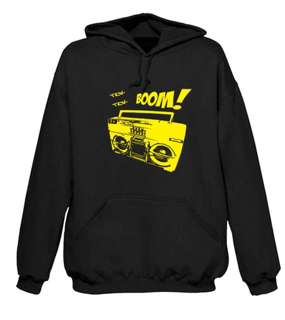 Men's Hip Hop Hoodie with Boombox Print - Vintage Tribal Graphic T-Shirt for Casual Wear, Street Style & Music Lovers