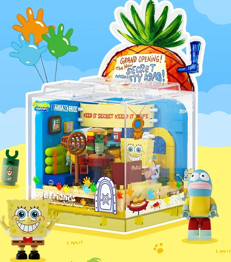 SpongeBob SquarePants Pineapple House Building Blocks Set - DIY Toy for Kids with Restaurant, Anchor & Tree House Accessories | Creative Play & Gift Idea for Birthday & Christmas