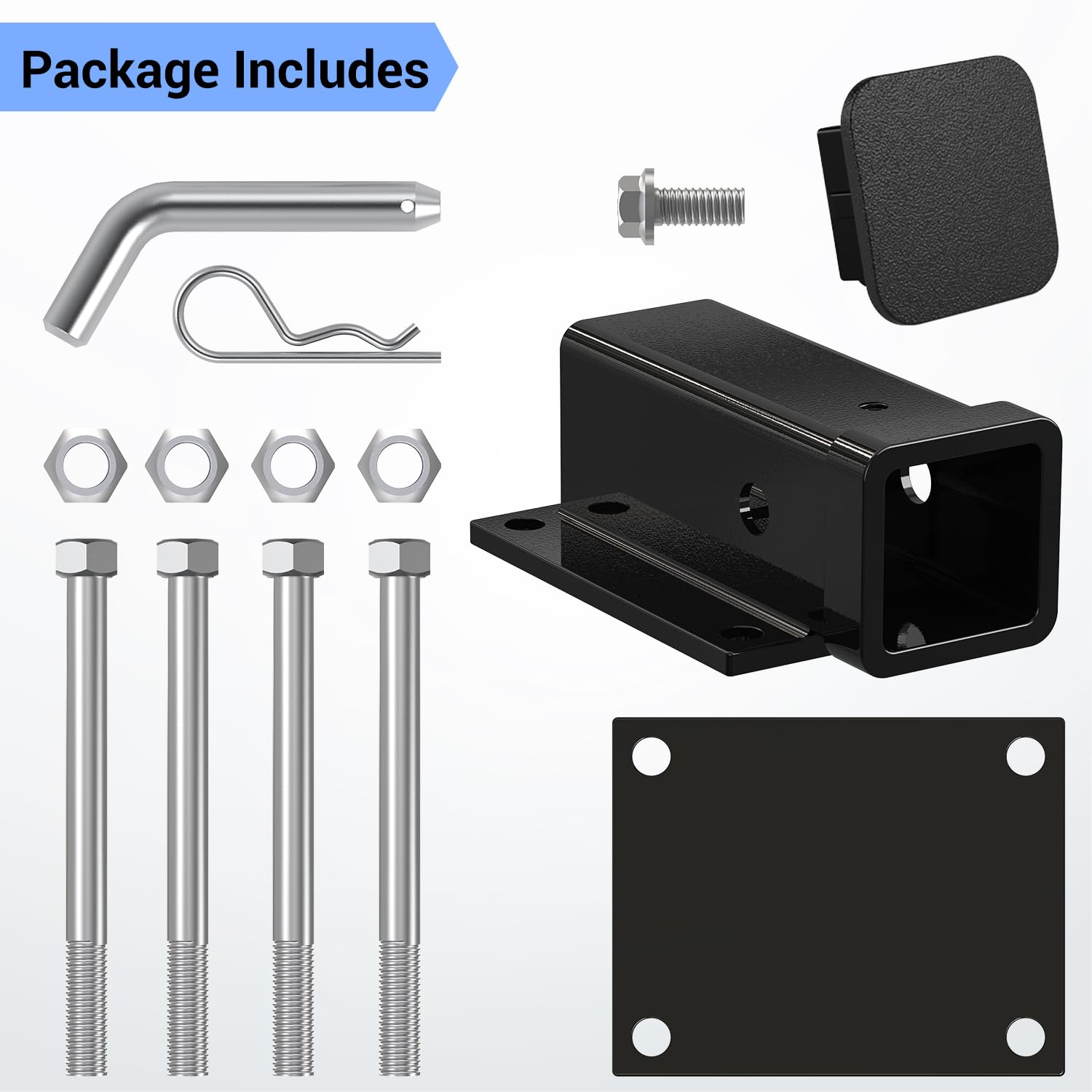 Ohuhu Bolt-on RV Bumper Hitch Receiver Adapter - 2
