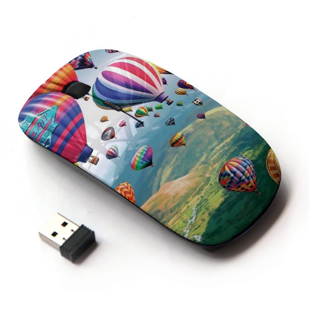 2.4G Wireless Optical Mouse with Balloon Hot Air Sky Design - Ergonomic Comfort for Office, Gaming & Travel Use