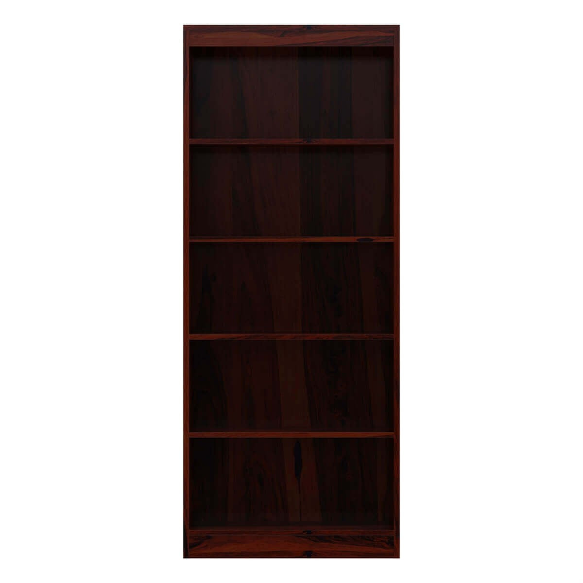 Solid Wood 5-Tier Open Shelf Bookcase - Rustic Style Home Office Bookshelf for Living Room, Bedroom & Study Organization