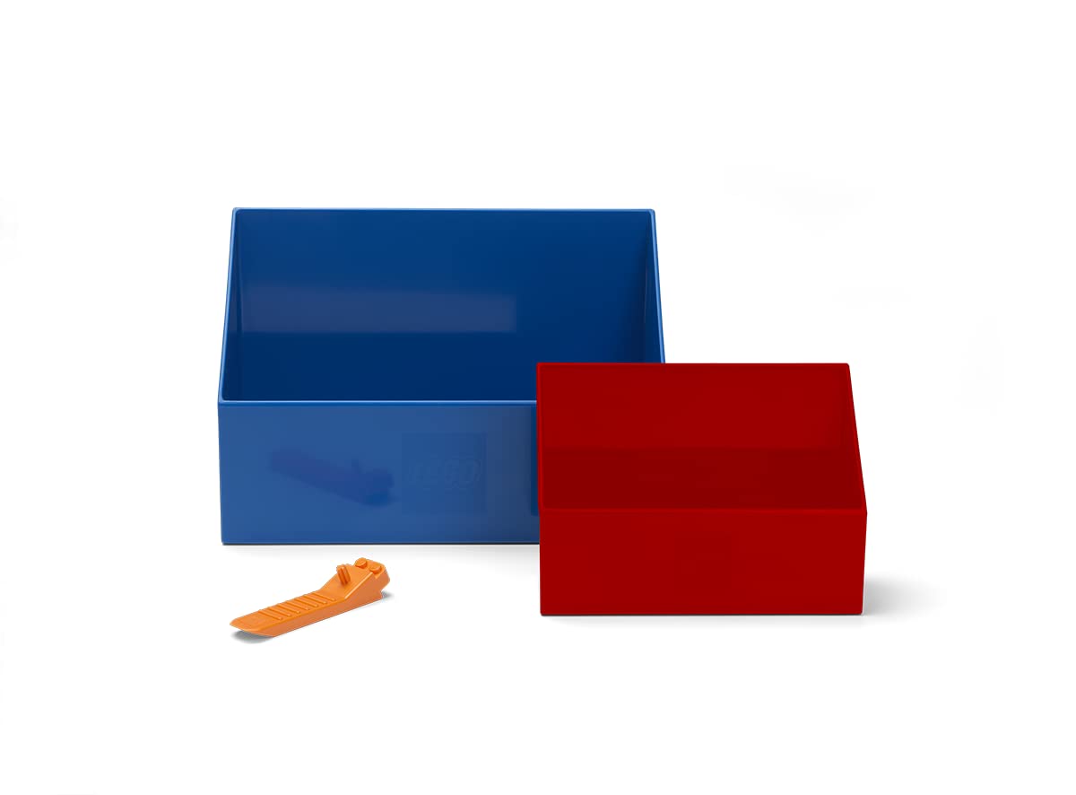 **Lego® Brick Scooper Set with 2 Sizes of Scoopers & Brick Separator - Fast & Easy Lego® Cleanup Tool for Kids & Adults - Ideal for Organizing Lego® Bricks & Building Projects (Red & Blue)**