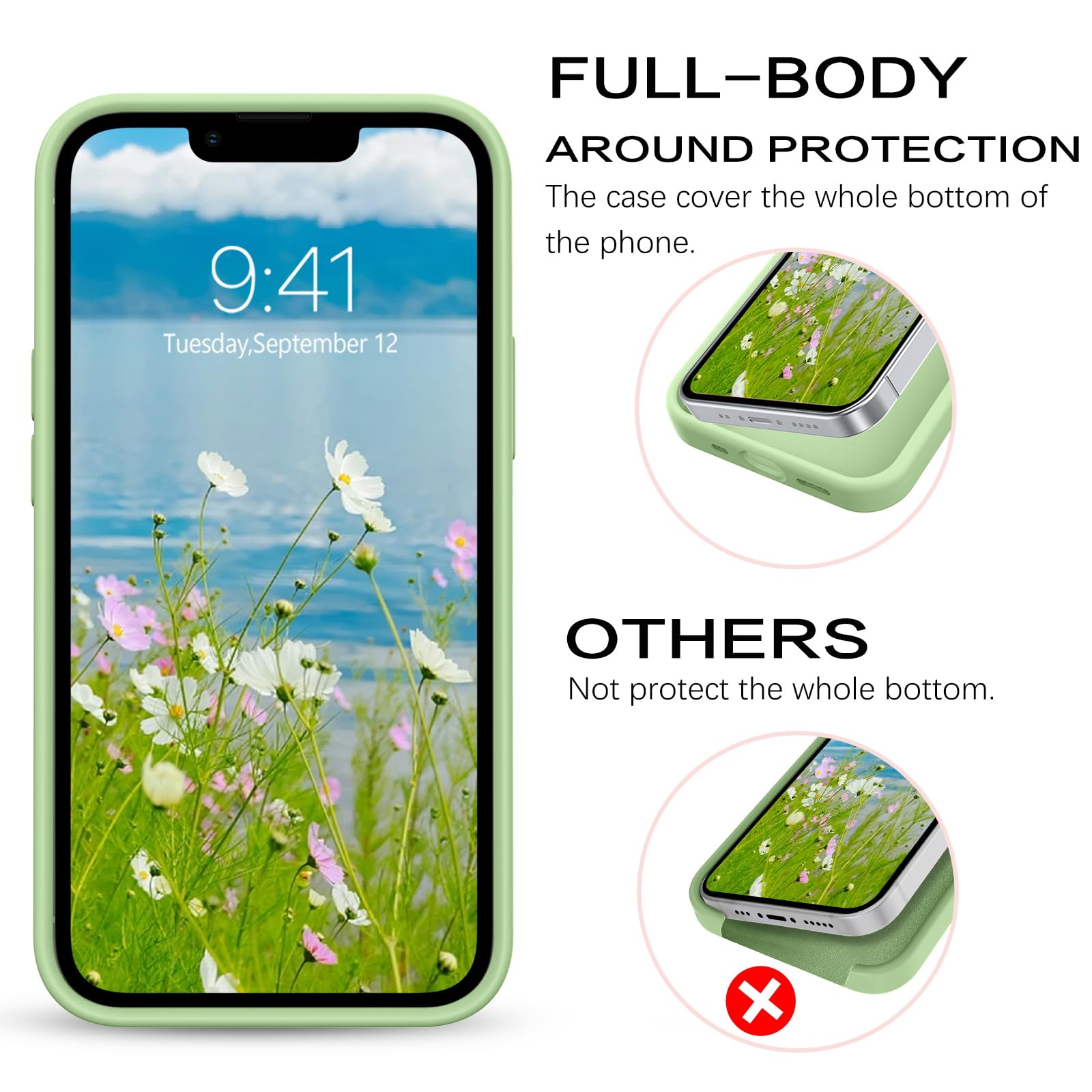 BENTOBEN Slim Liquid Silicone Case for iPhone 13 Mini 5.4