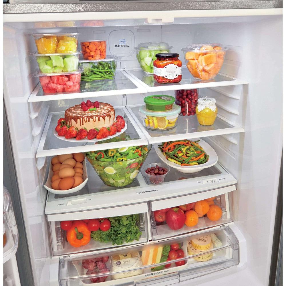 LG LFDS22520S 30-Inch 3-Door French Door Refrigerator - 22 Cu. Ft. Stainless Steel Smart Counter-Depth Fridge with Door-in-Door & Ice Maker - Perfect for Modern Kitchens & Open Floor Plans