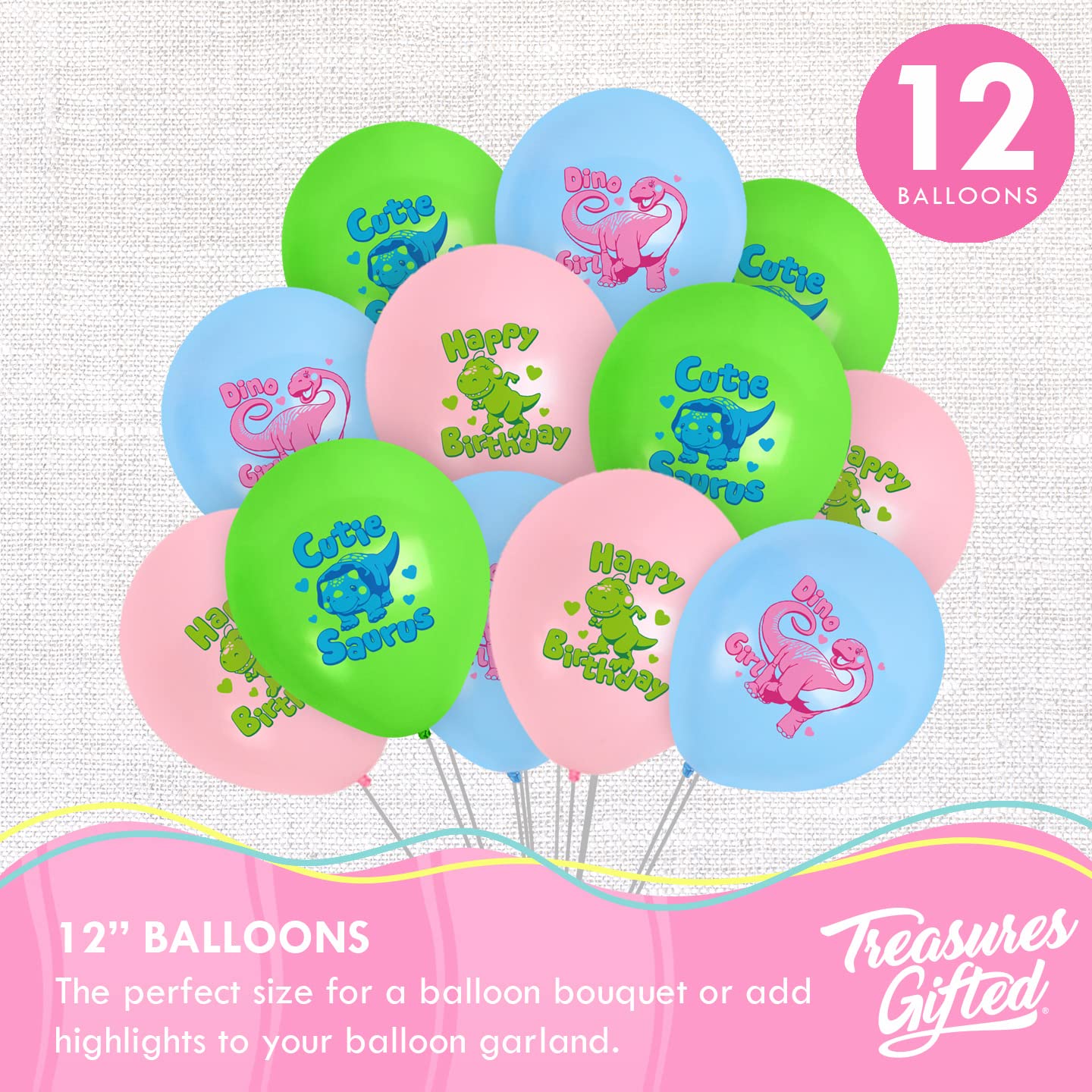 Dinosaur Party Decorations for Girls - Ultimate 24-Piece Birthday Party Set - Dinosaur Themed Party Supplies for Girls - Perfect for Birthday Celebrations, Themed Events & Kids' Parties