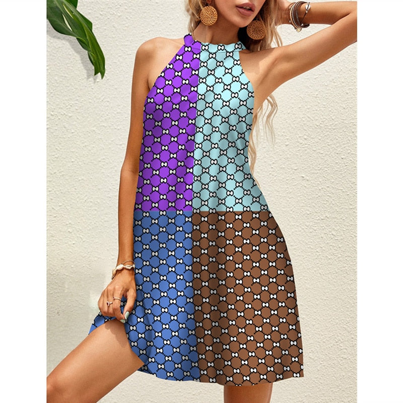 Boho Beach Sundress for Women - Flowy Summer Maxi Dress with Pockets, Perfect for Beach Vacation, Pool Party & Casual Outings