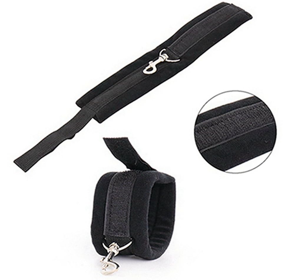 BDSM Bondage Restraints Kit for Couples - Adjustable Bed Straps, Wrist & Ankle Cuffs, Spreader Bar & Handcuffs for Adults - Perfect for Bedroom Play, Roleplay & Sensory Exploration