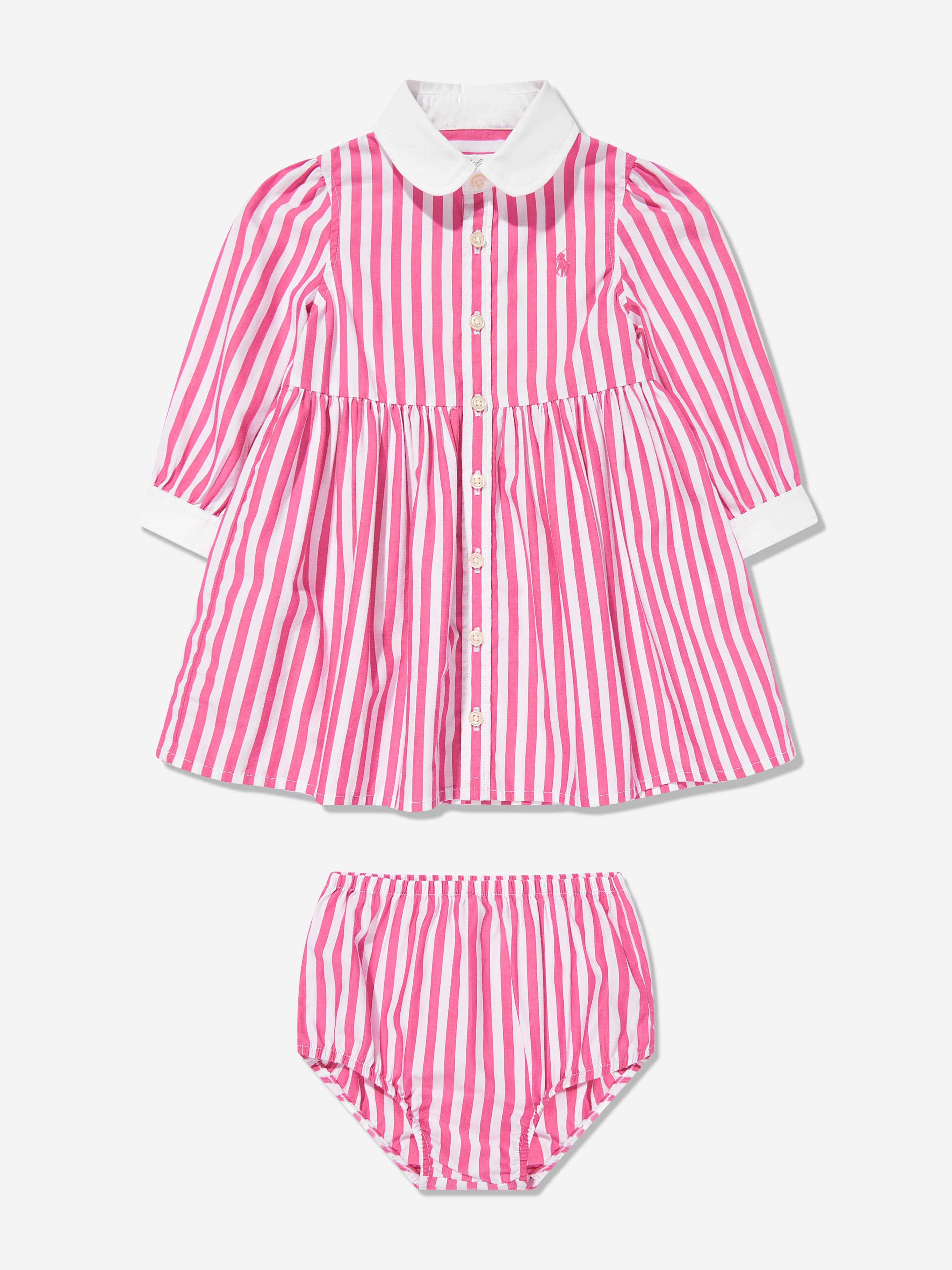 Adorable Pink Striped Shirt Dress for Baby Girls - Soft Cotton Casual Outfit for Playdates, Photos & Special Occasions