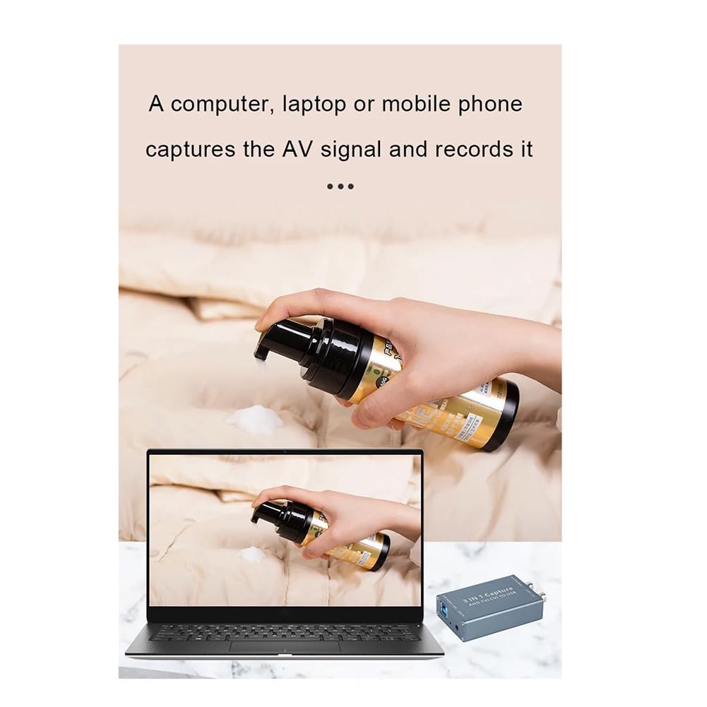 Kivvlbzeq AHD Video Capture Card - TVI CVI to USB 3.0 Converter, 1080P 60fps Recording Device for Live Streaming, Surveillance & Gaming - Plug & Play Installation (Perfect for Security Systems, Game Streaming & Video Production)