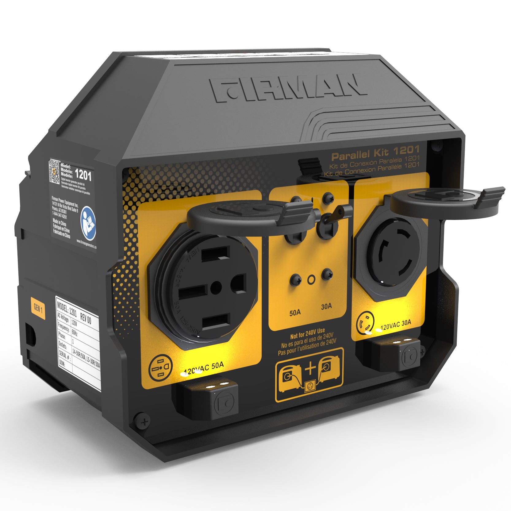 50A Portable Generator Parallel Kit for Dual Power Output - Perfect for Camping, RV Trips & Emergency Backup Power