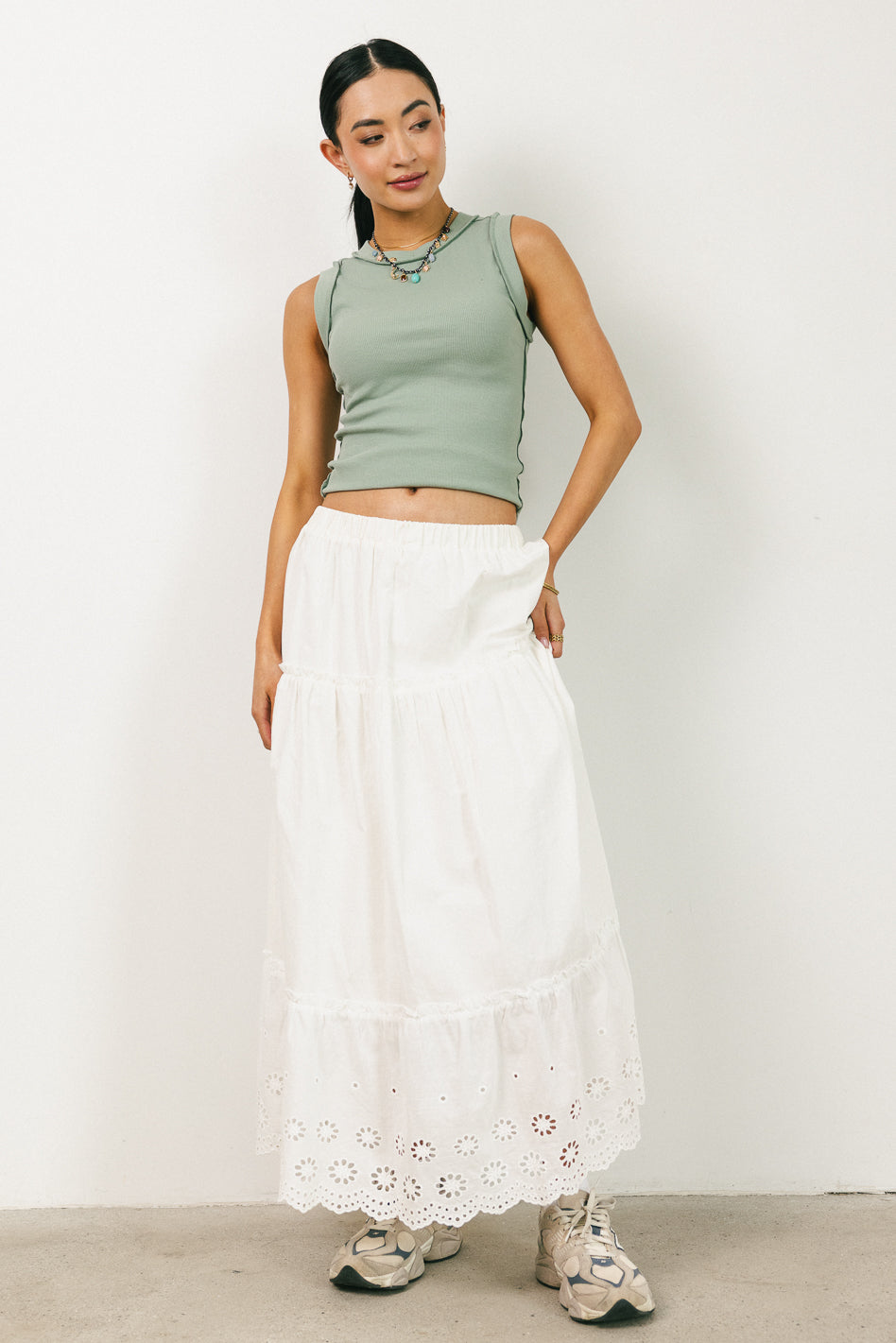 Women's Kimberly Sage Green Tank Top - Soft & Comfortable Summer Casual Wear for Yoga, Beach, and Everyday Outfits