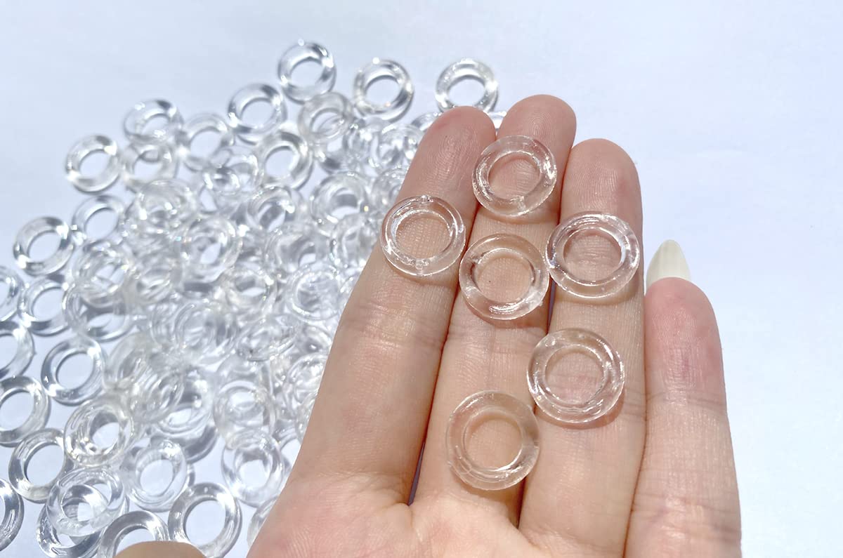 1/2 Inch Clear Roman Blind Curtain Rings - 100pcs Transparent Plastic O Rings for Roman Shades, Café Curtains & DIY Crafts - Perfect for Home Decor, Window Treatments & Sewing Projects