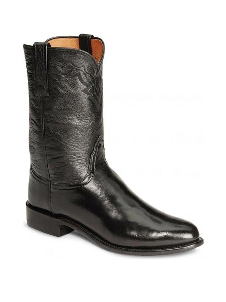 Lucchese T0082.C2 Men's 1883 Lonestar Roper Boots - Black Western Cowboy Boots for Men | Perfect for Rodeo, Country Dancing & Casual Wear