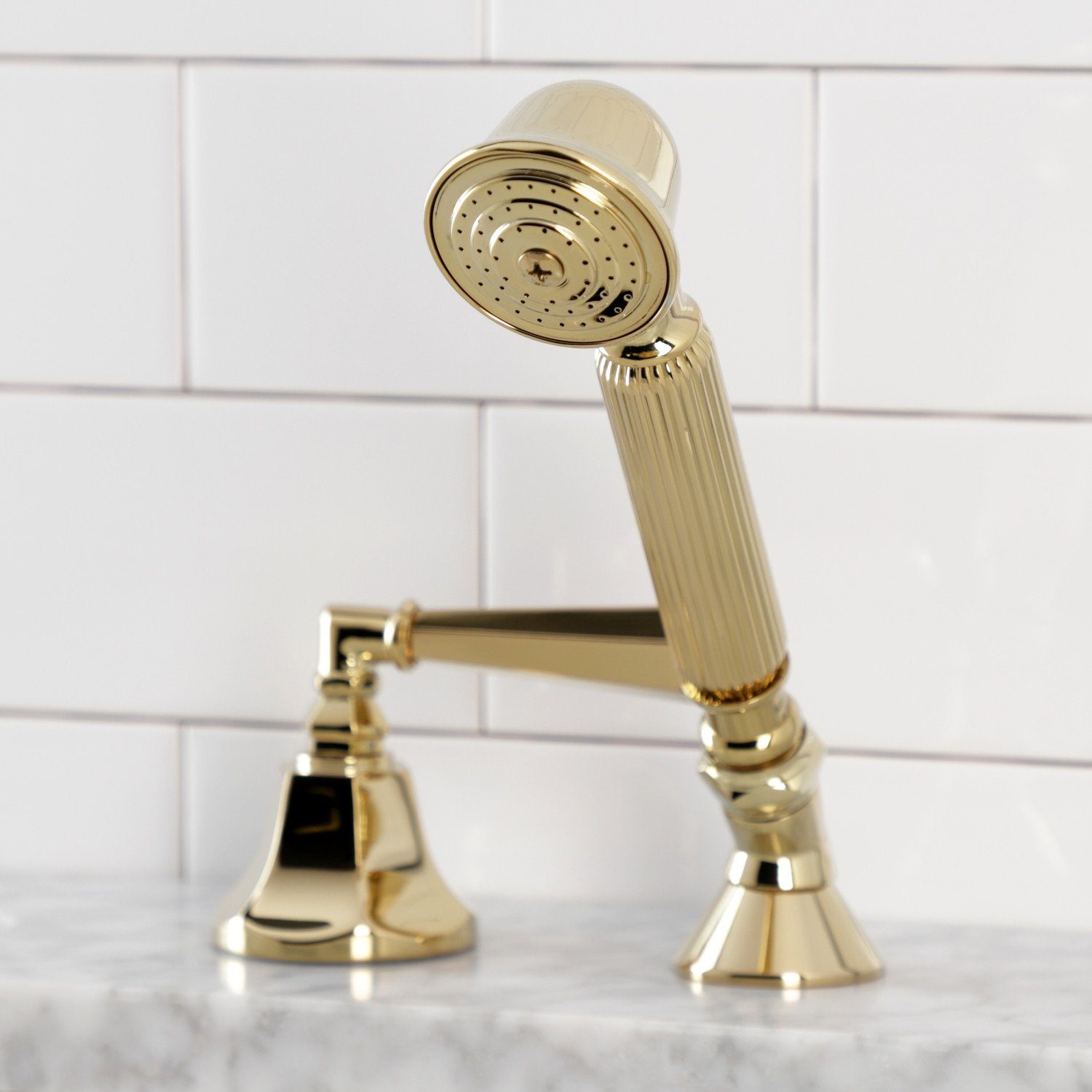 Deck Mount Hand Shower with Diverter for Roman Tub Faucet - Perfect for Bathroom Renovation & Spa-Like Shower Experience