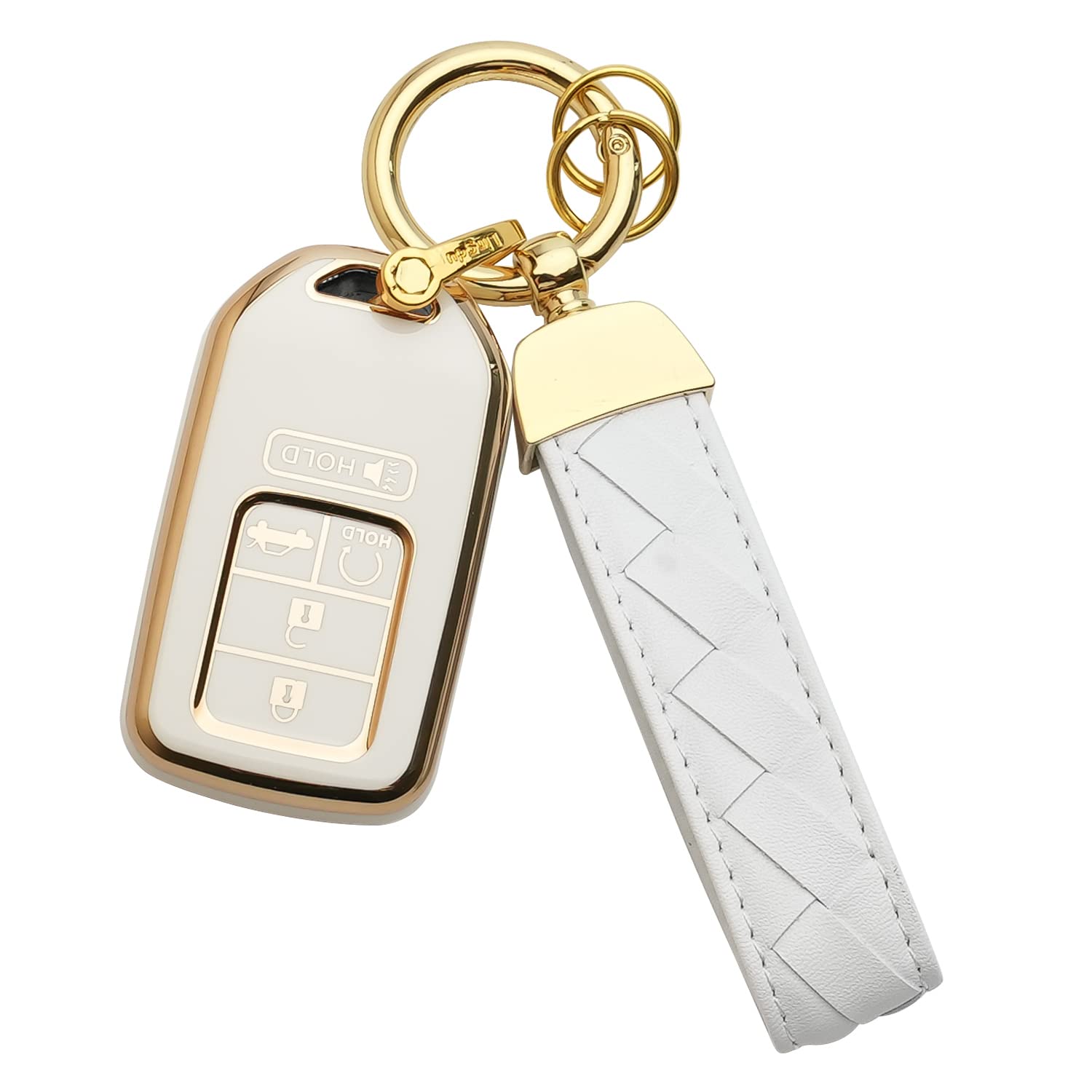 Premium Honda Key Fob Cover - Compatible with Accord, Civic, CR-V, Pilot, Odyssey, Passport Smart Remote Keys | Durable Smart Key Shell Case (Ivory White) - Protect Your Key Fob from Scratches & Drops for Daily Use, Commuting & Travel
