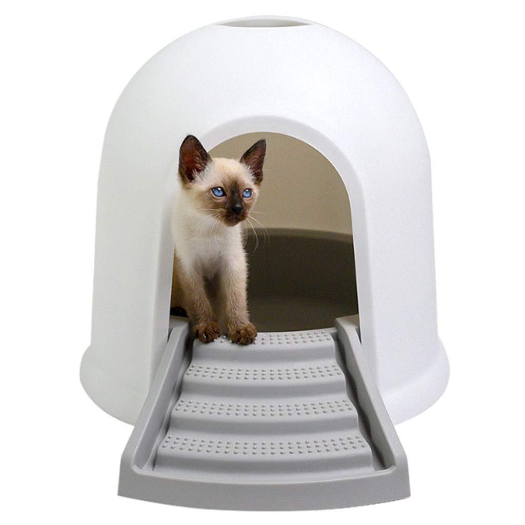 Dome Clean Step Cat Litter Box - Oversized Fully Enclosed Cat Toilet with Odor Control, Easy to Clean & Sand Leakage Prevention - Perfect for Indoor Cats & Small Spaces (Color Options Available)